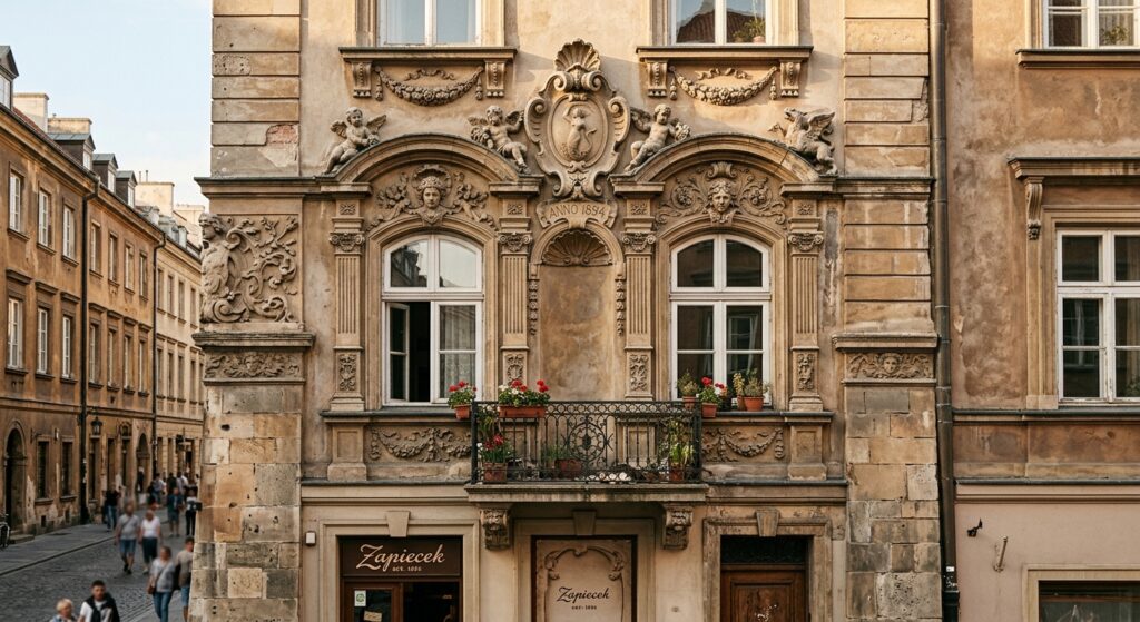 A high-quality, professional editorial photograph capturing the intricate stone carvings and weather
